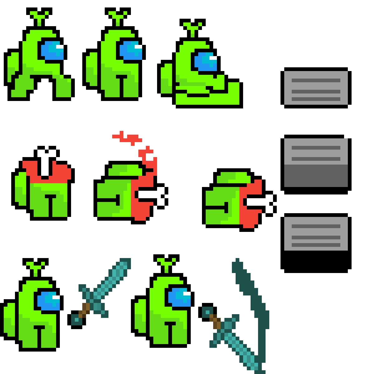 Pixilart Among Us Sprite Sheet By Braian