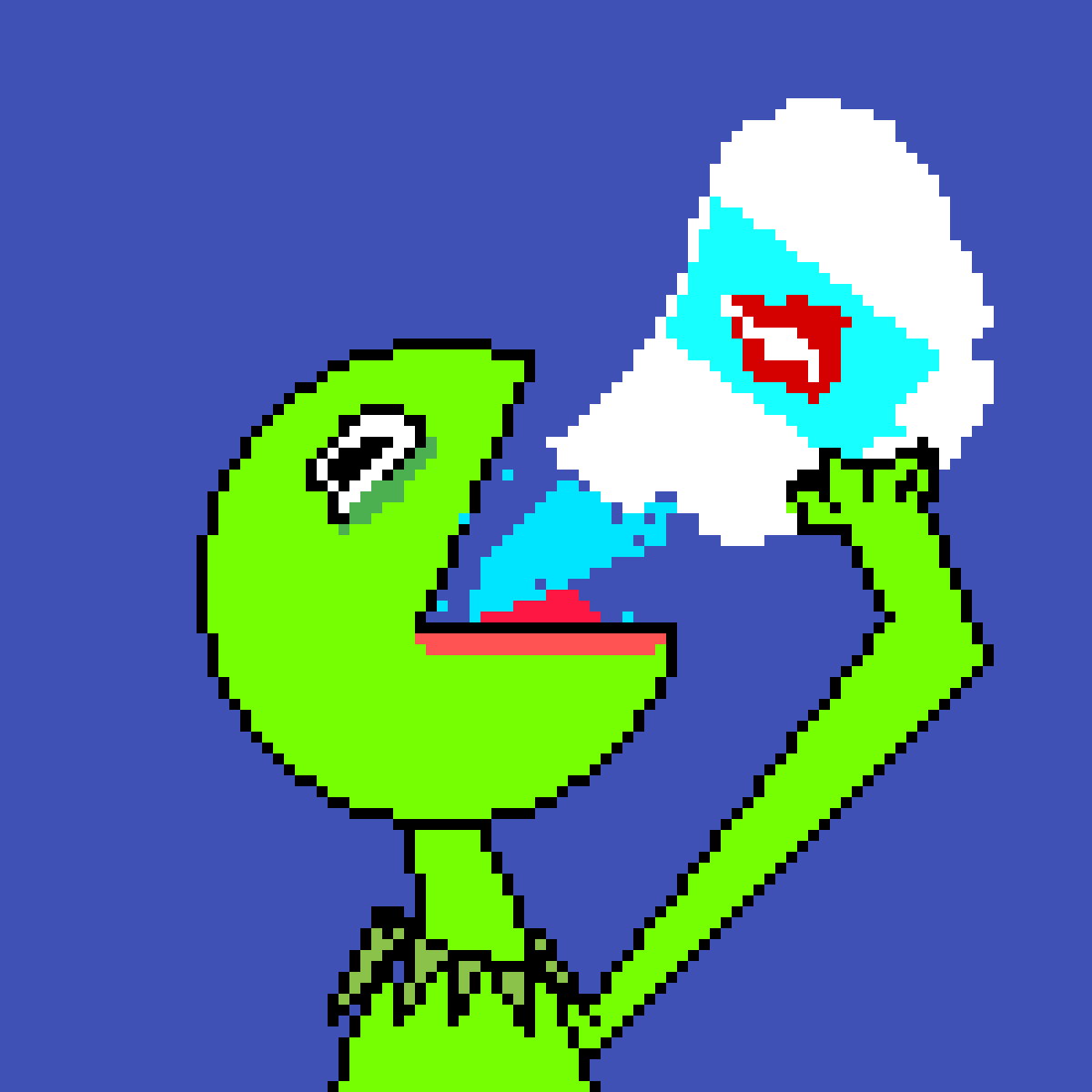 Pixilart kermit drinking bleach by Anonymous
