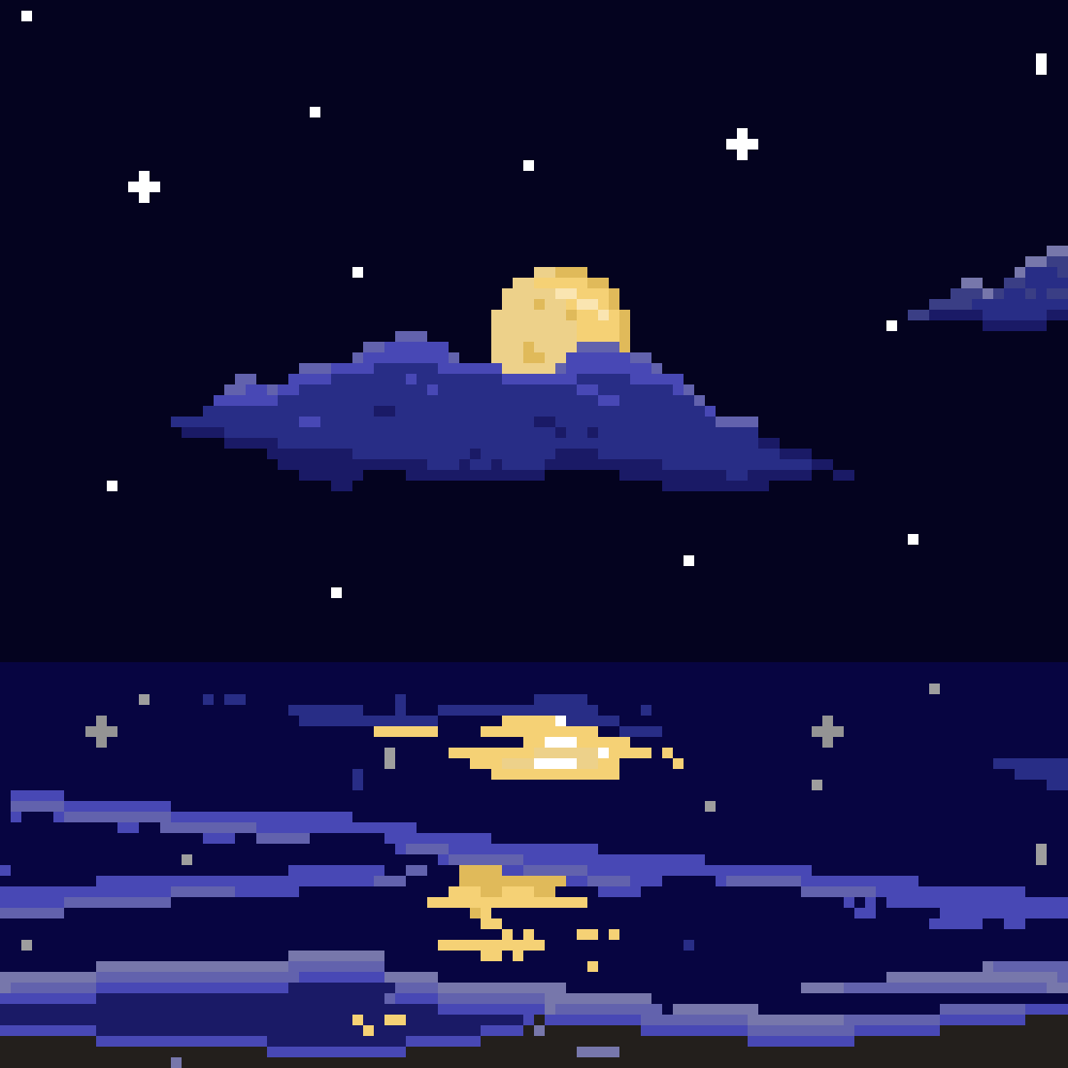 Pixilart Moon Over The Ocean By Anonymous