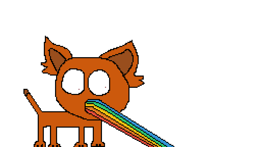 Pixilart Cat Throwing Up Rainbows by KittenLover