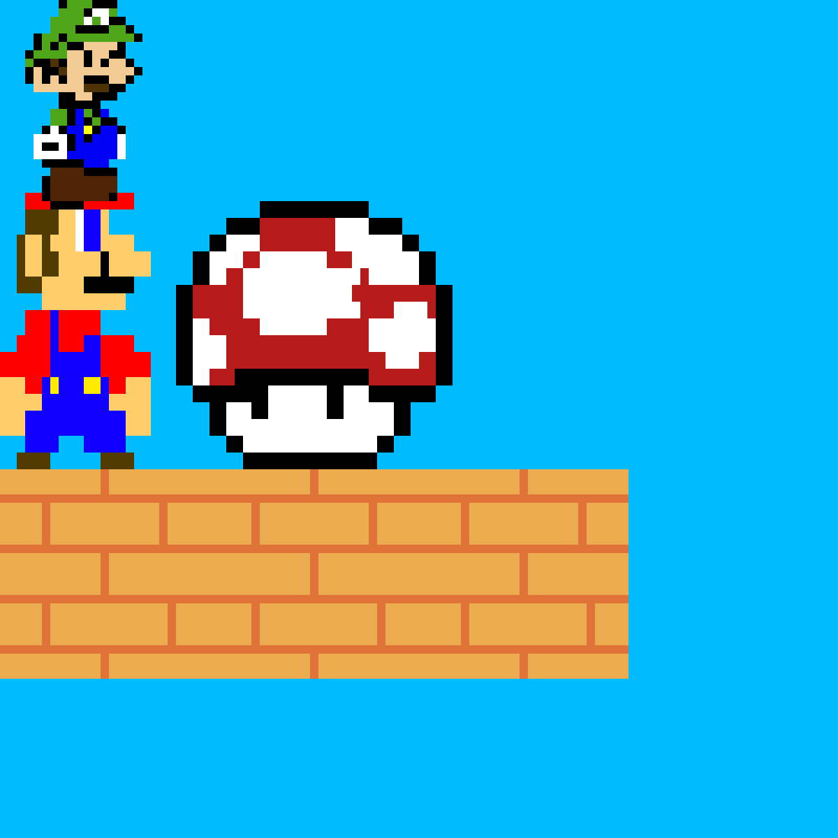 Pixilart mario and luigi mushroom by AcidicHawk