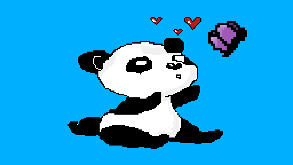 Pixilart Panda In Love By Paiton