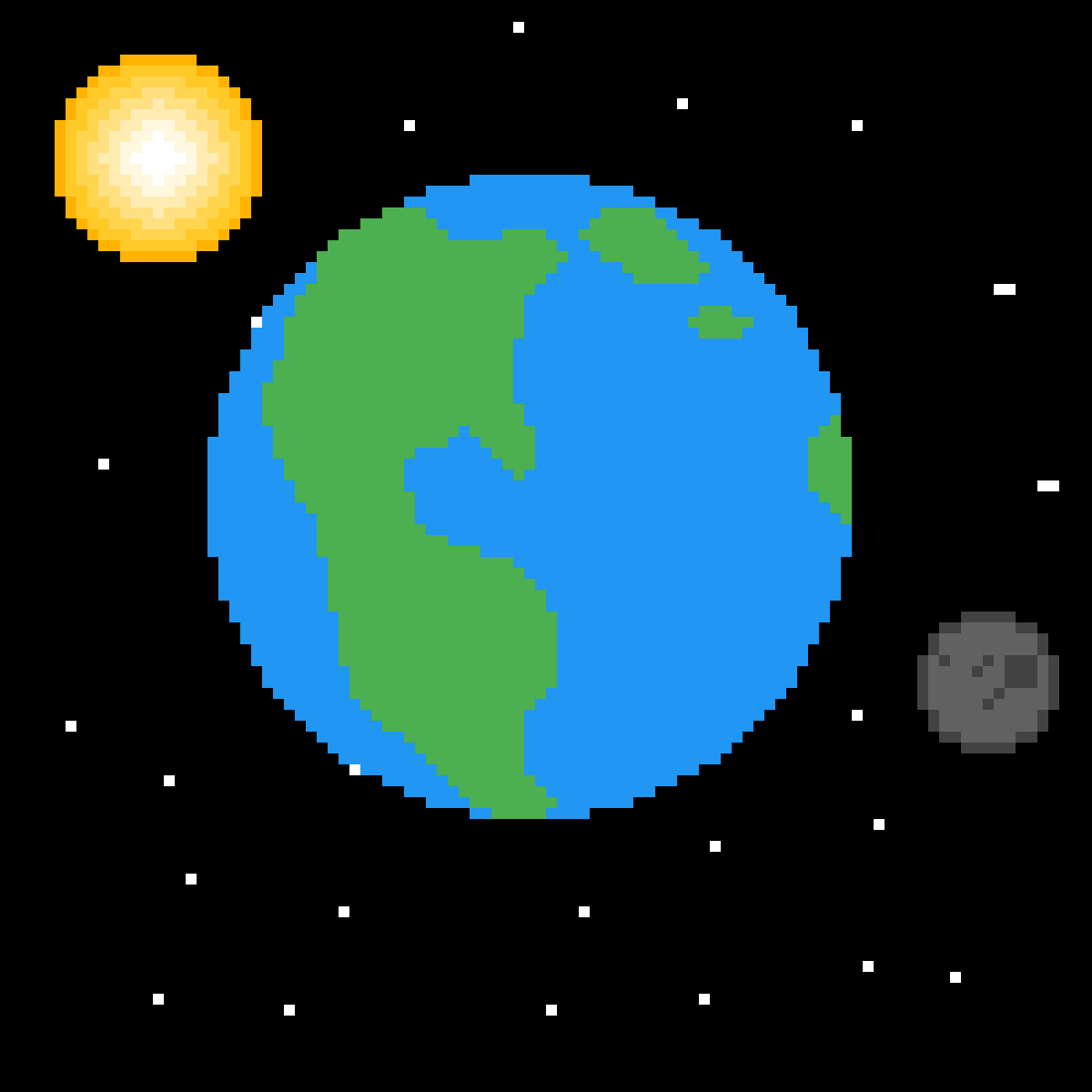 Pixilart Sun Moon Earth By Akifoxwolf