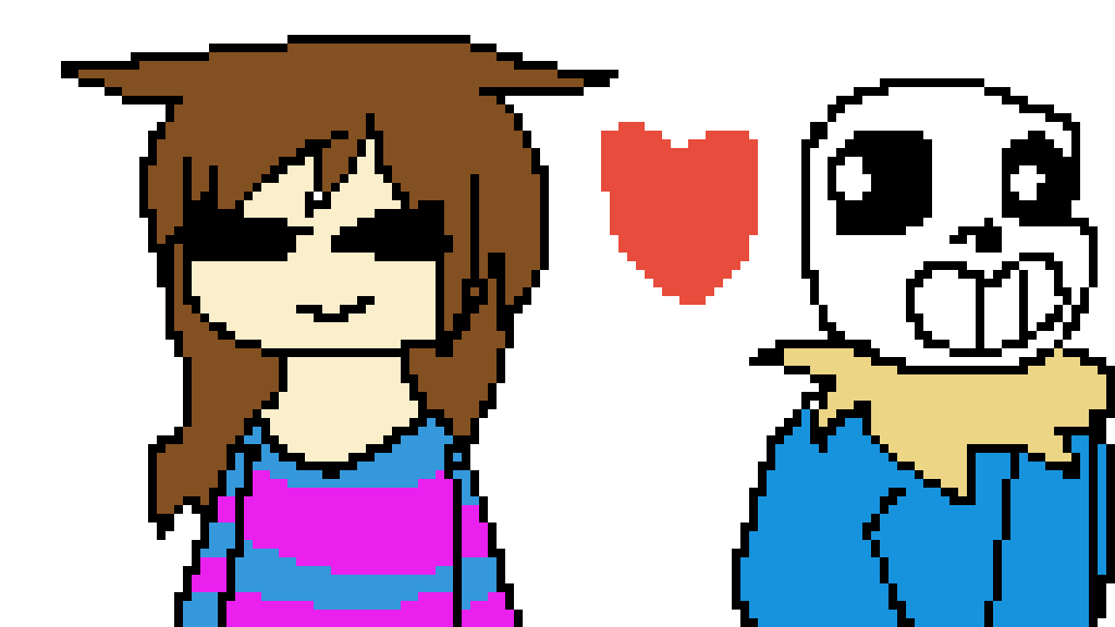 pixilart sans x frisk