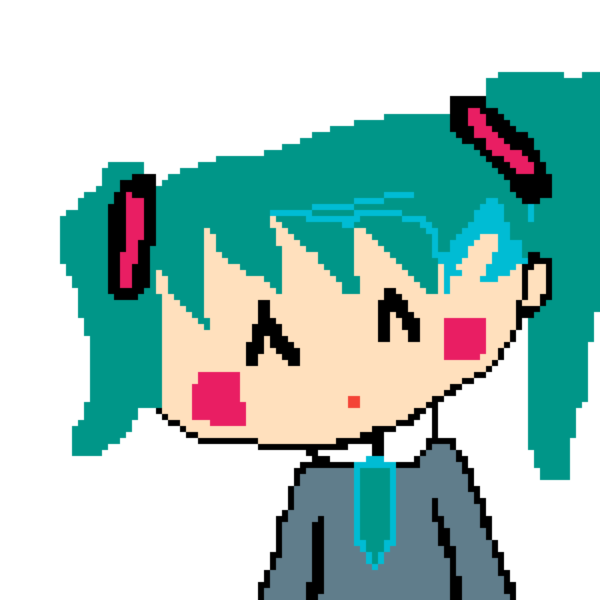 Editing Chibi Miku Hatsune - Free online pixel art drawing tool - Pixilart