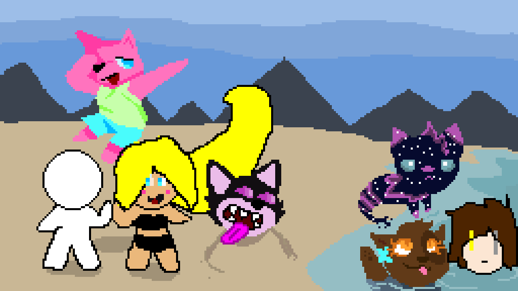 Pixilart Beach Party Base Collab. by AngelHevenly