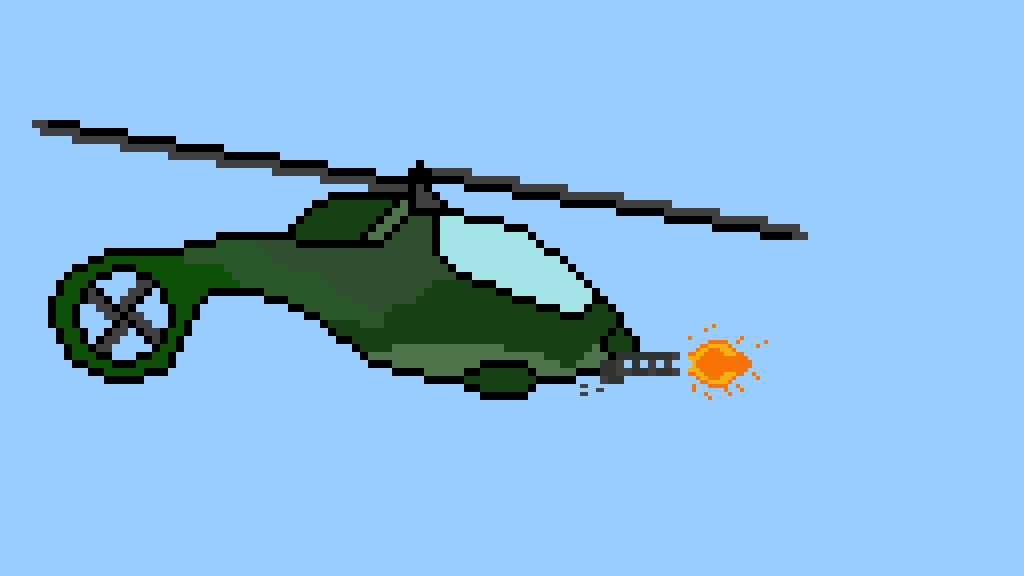 Pixilart Green Helicopter, (Random Edit) by phantomkid