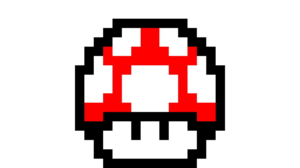 Pixilart Red Mushroom from Super Mario Bros. retroart by tmb4568