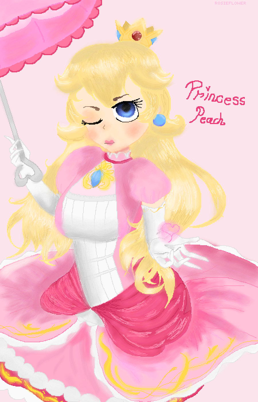 Pixilart Princess Peach By Lucidbunny
