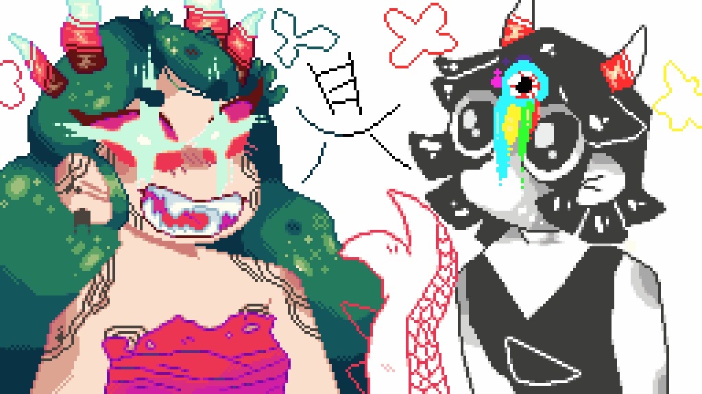 Pixilart graffiti and iris by physbol