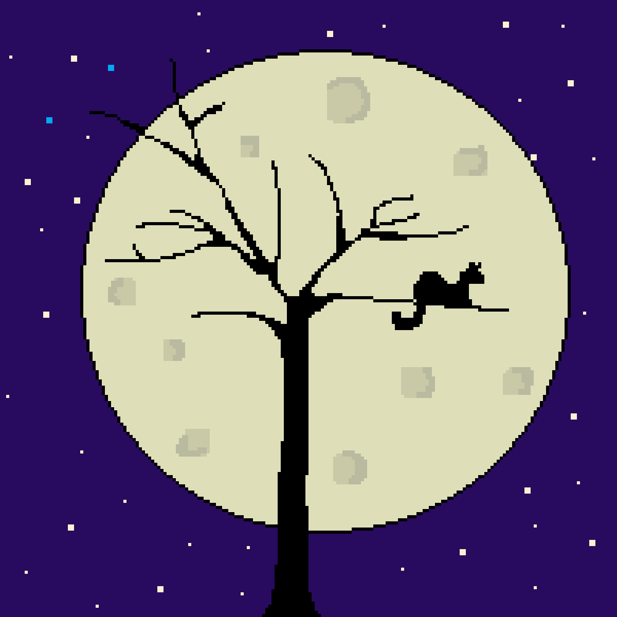 Pixilart Cat in a Tree Silhouette by WingsofWarriors