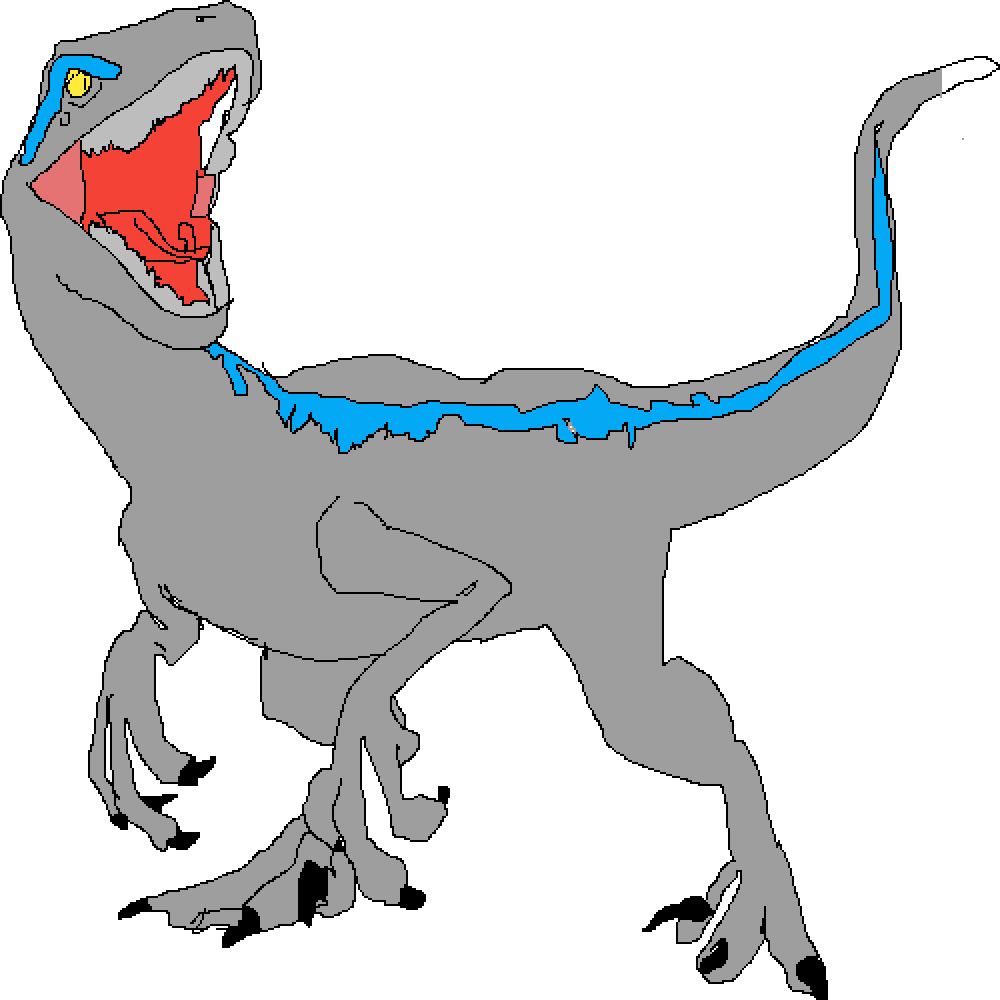 Pixilart - Blue Raptor by XenoZombie725