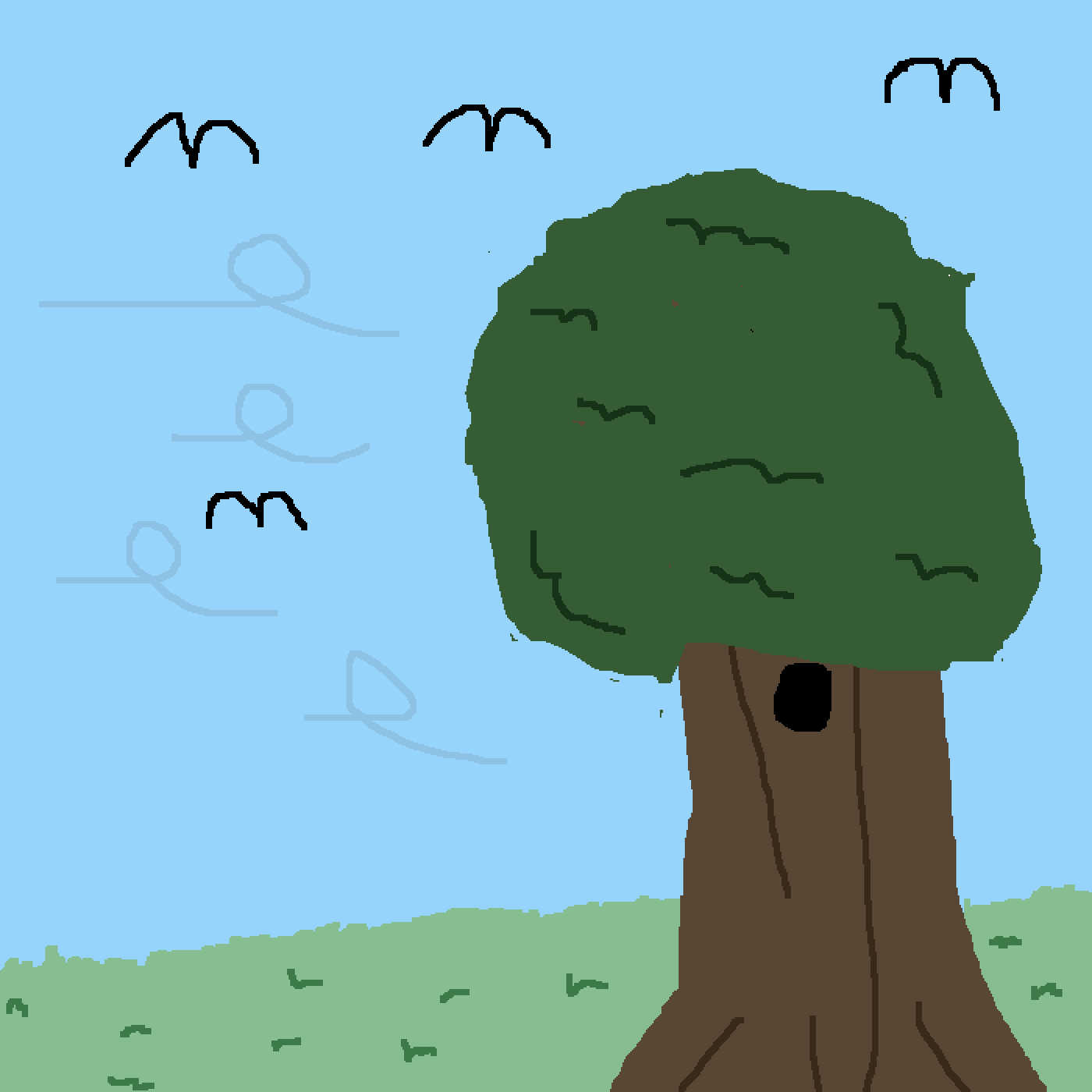 Pixilart - Lineless Tree Scene by BaktriTheSpy