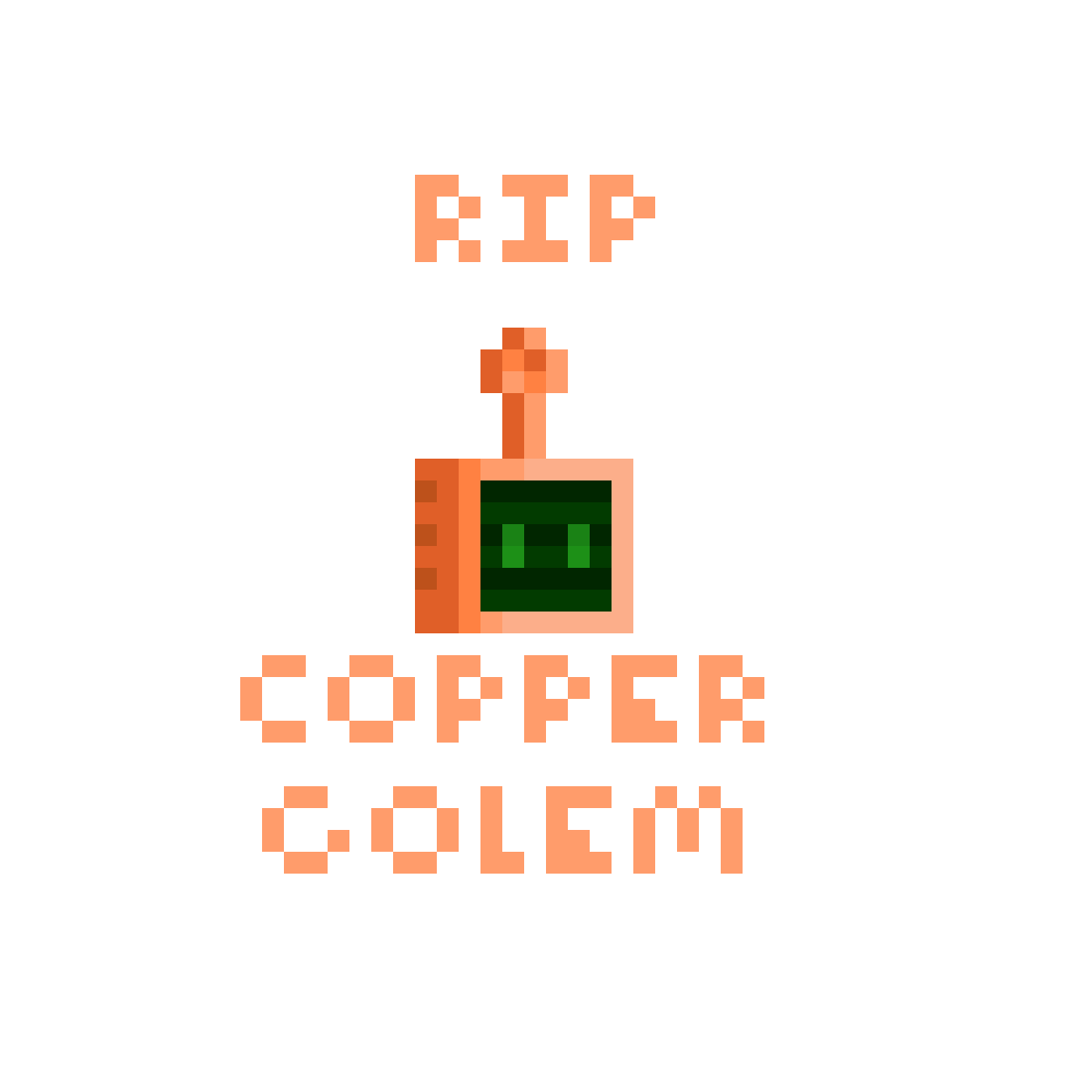 Pixilart RIP Copper golem by Bello666