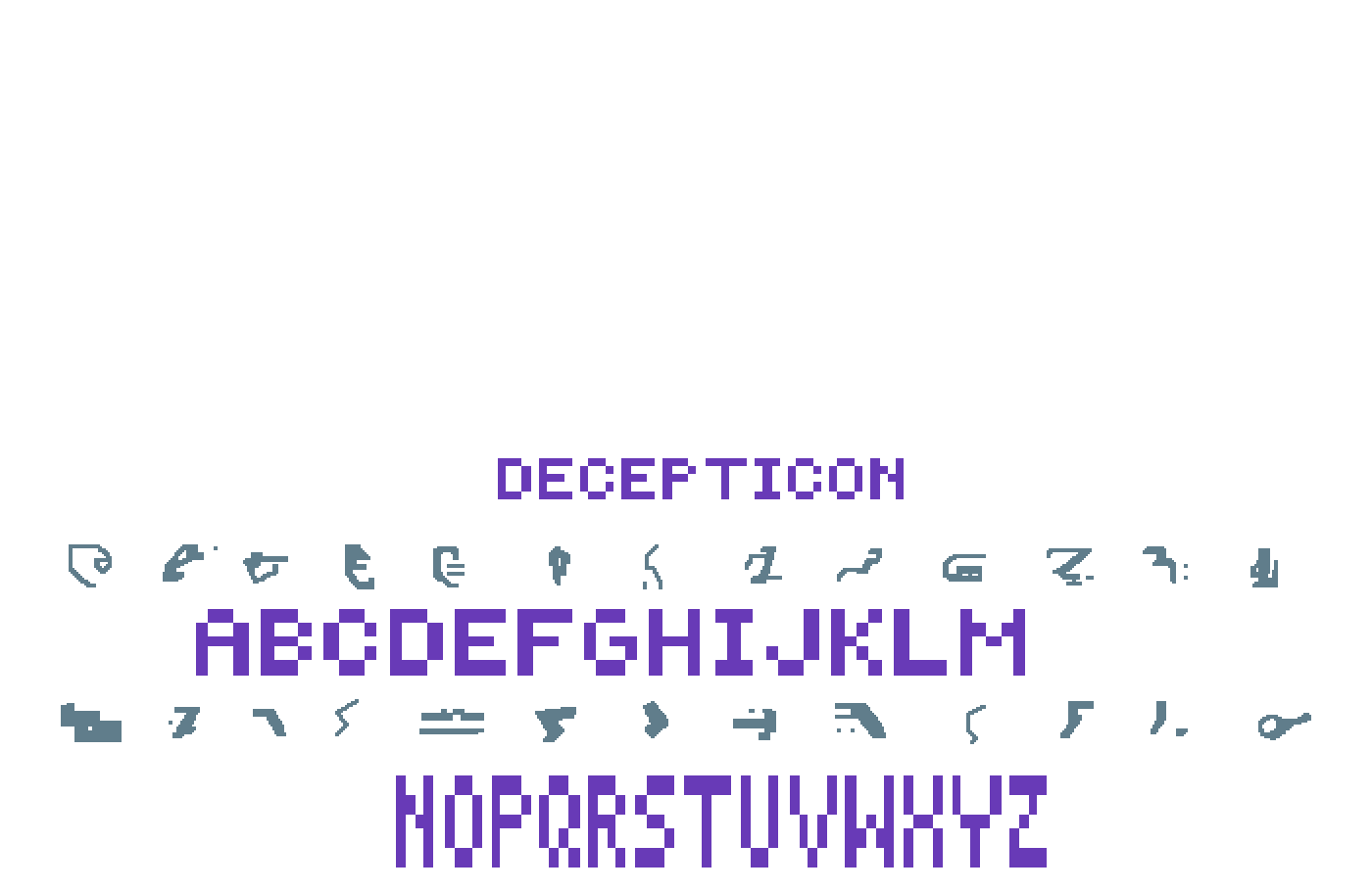 Pixilart Decepticon Font by Cringephase
