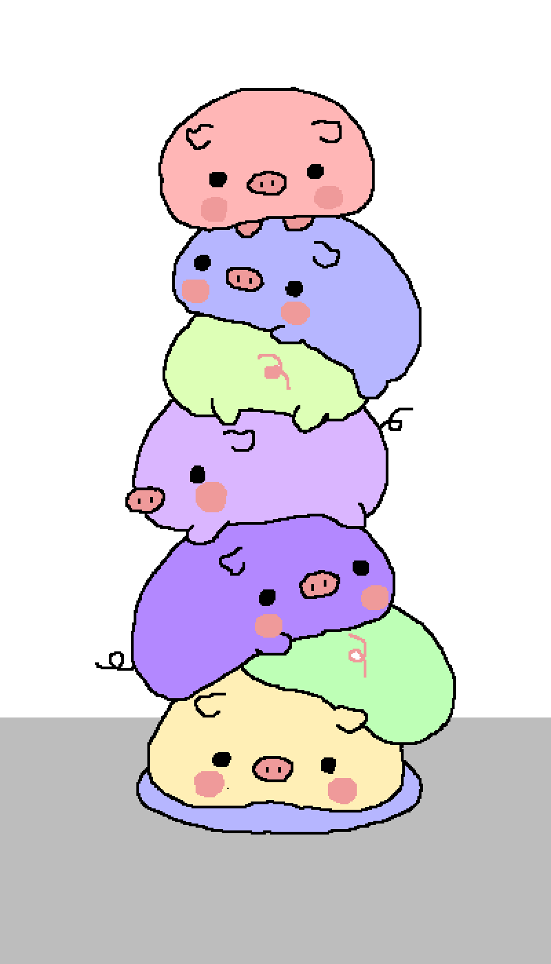 Pixilart - Pastel pigs by PANDAgrl
