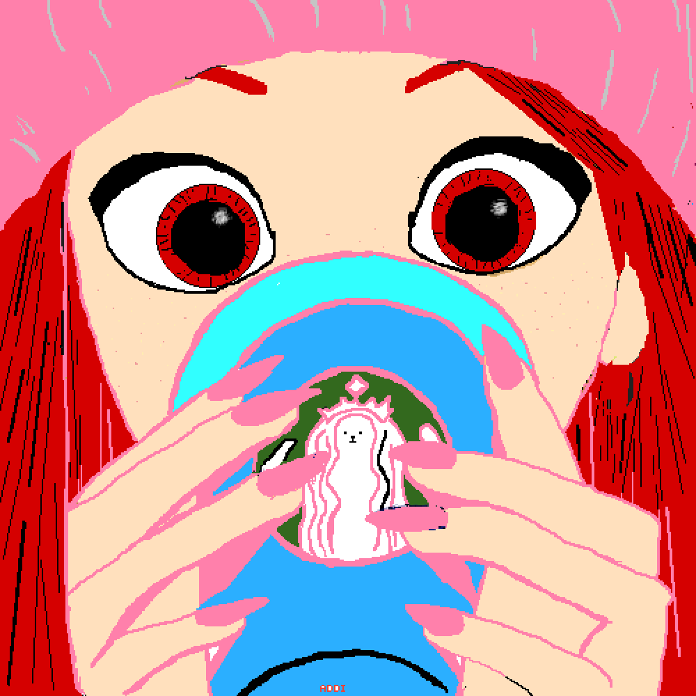 Pixilart starbucks girl by YummydonutUwU