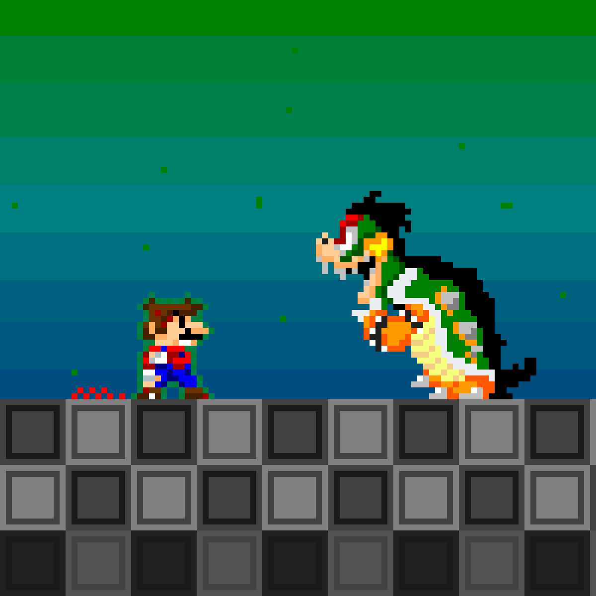 Pixilart Mario vs Bowser by RyanNotHere