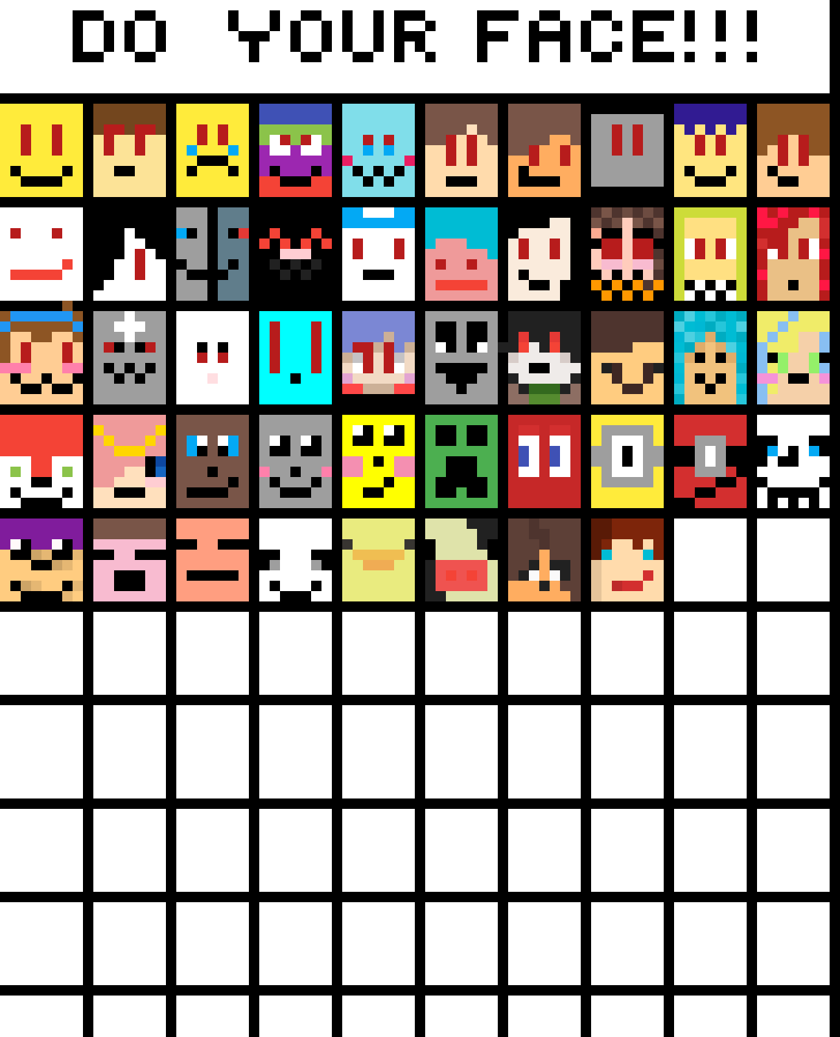 Editing paint your face Free online pixel art drawing tool Pixilart