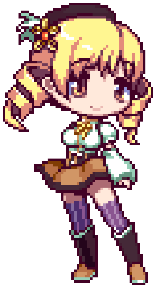 Pixel art anime girl