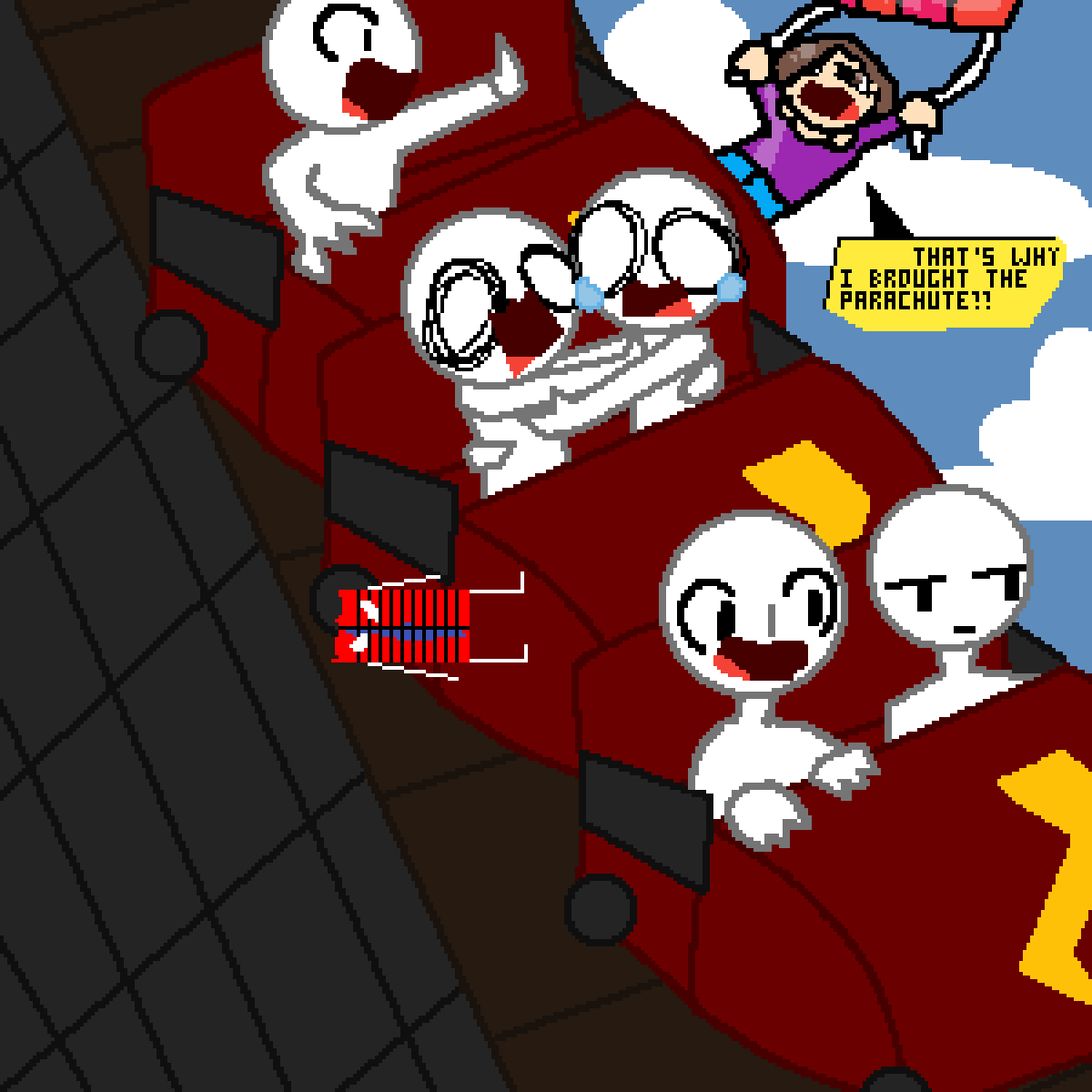 Pixilart Spider Bacon and The totally safe roller coaster by