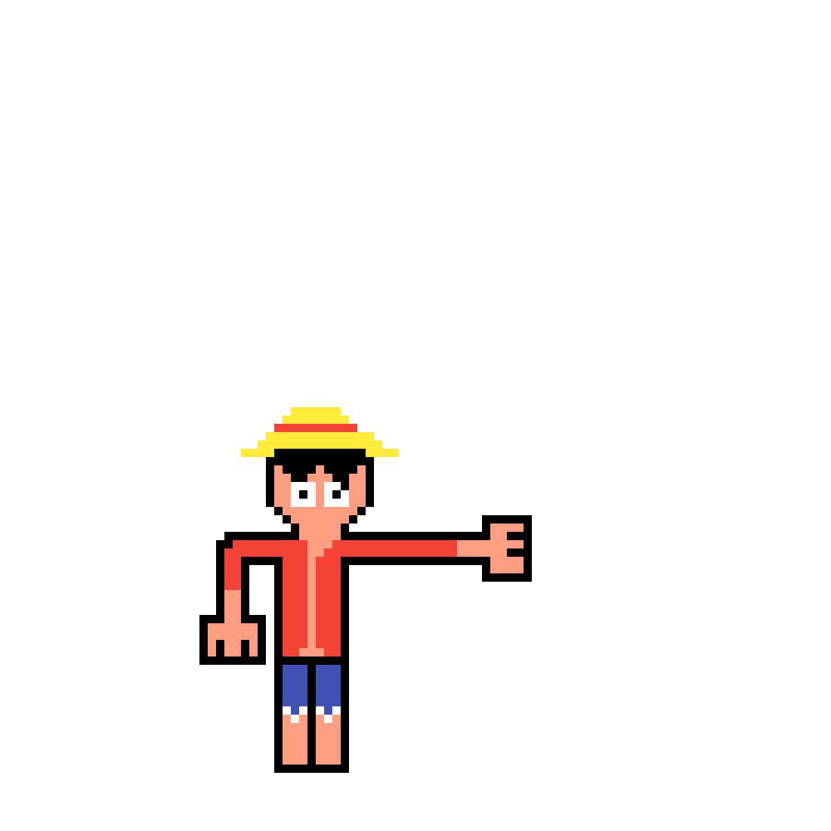 Editing Luffy Punching - Free online pixel art drawing tool - Pixilart, image size:1200x1200