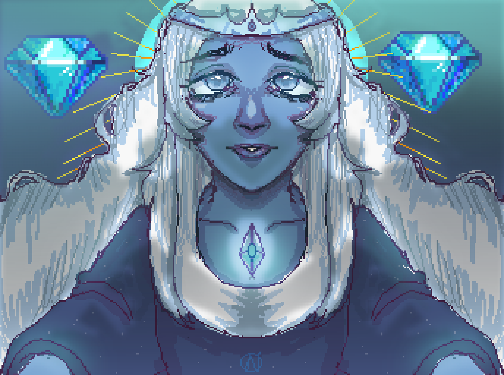 Pixilart - Blue Diamond by NotNowD1