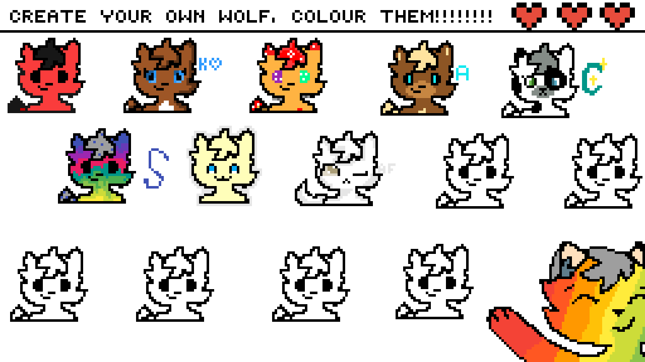 Editing Create Your Own Wolf. Free online pixel art drawing tool