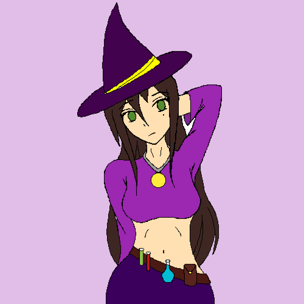 Pixilart Witch base drawing by TheFluffyFerret