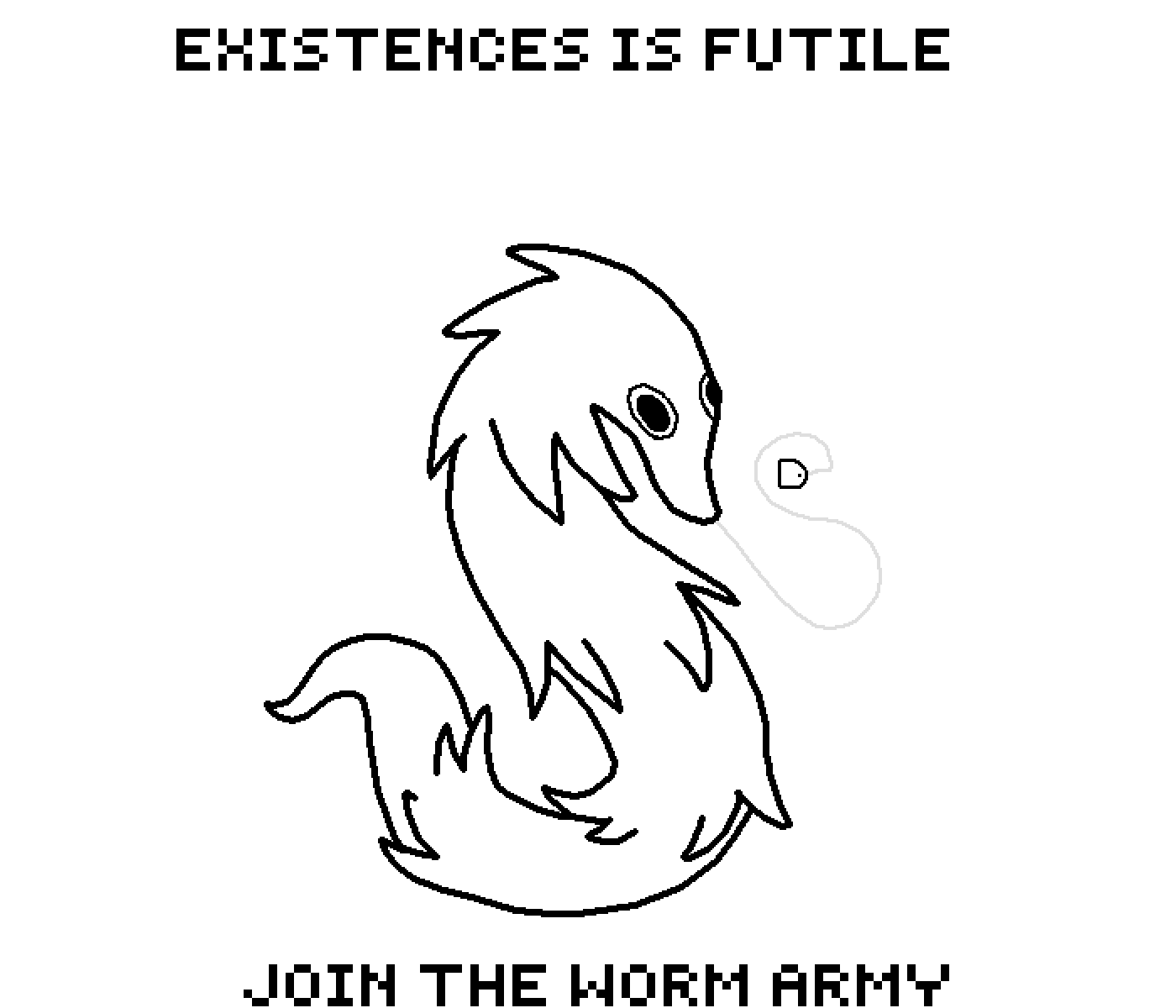Pixilart - worm on a string base by banana-proto27