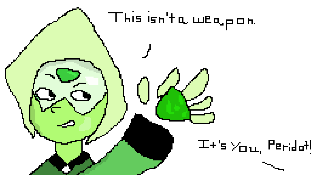 Pixilart Peridot holding a Peridot by ImnotcrazyIhope