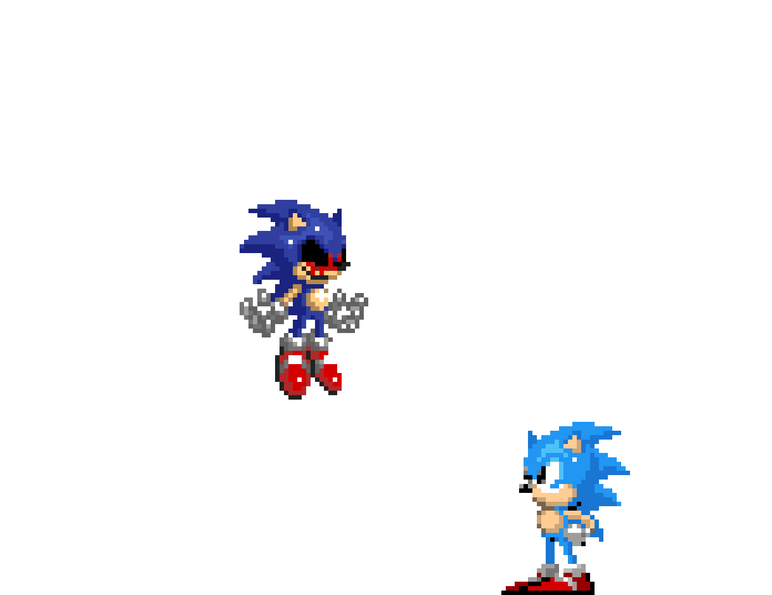Pixilart Sonic punches sSonic exe by SonicGamer