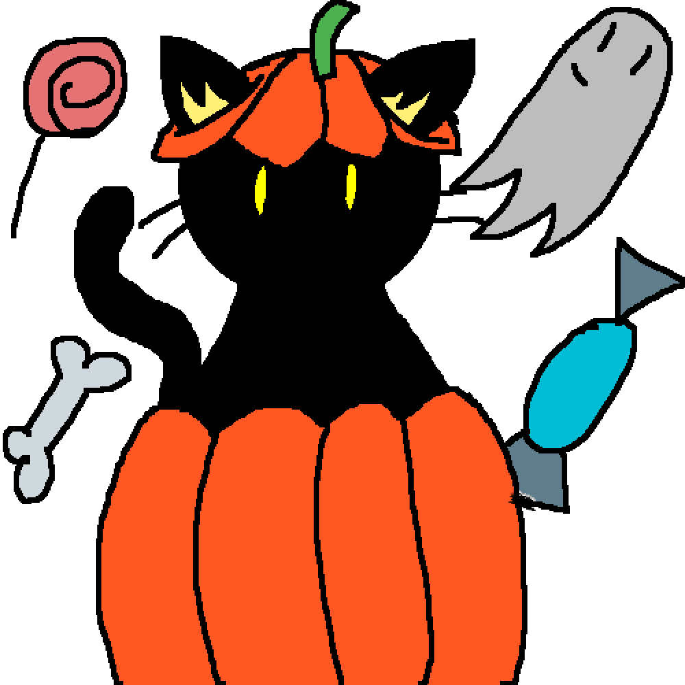 Pixilart Halloween kitty by ImPanAndProud42