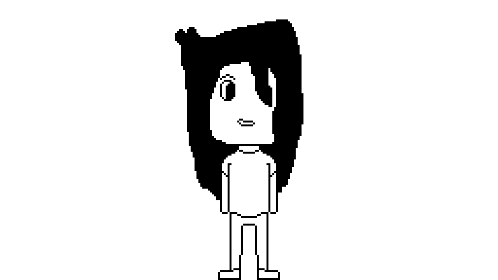 Pixilart black and white me drawing by CARCARXD