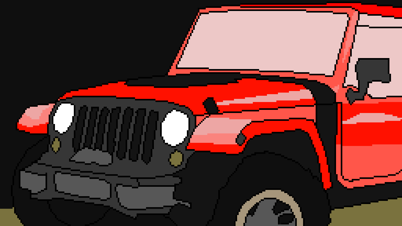 Pixilart Red Jeep by Pixel Art by RedJowita