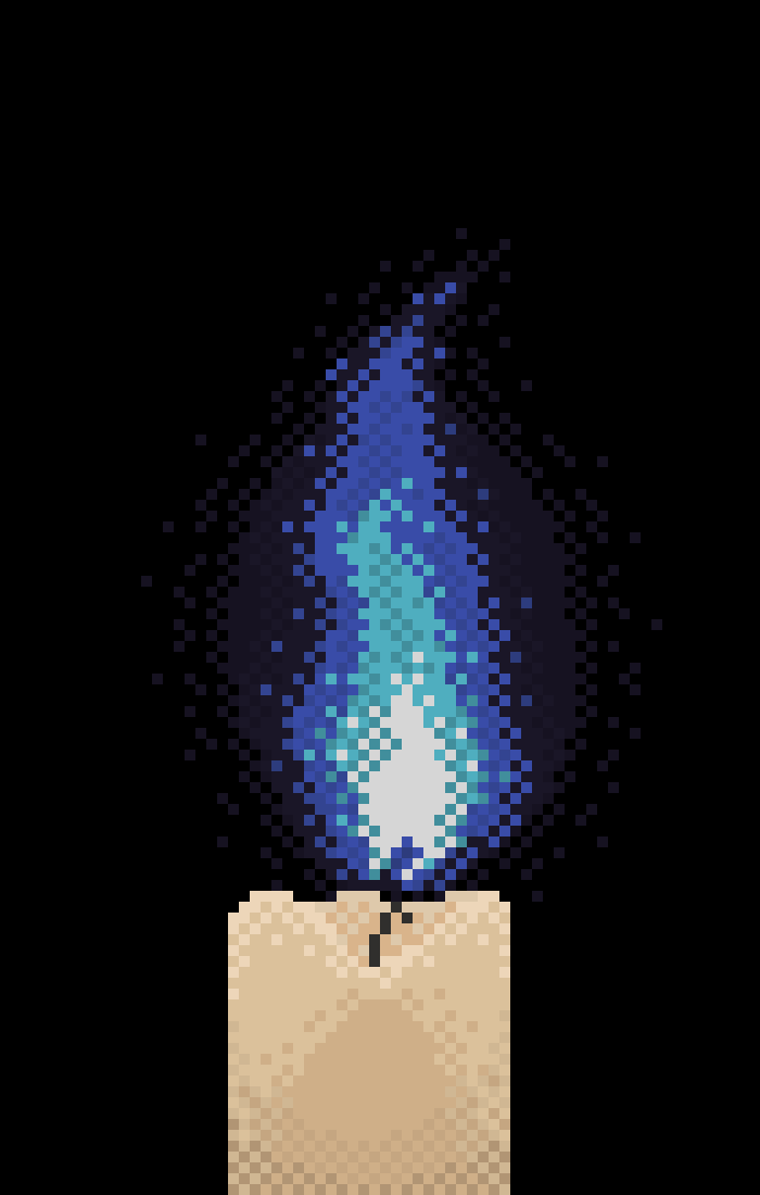 blue kindled candle by Cocoriffik