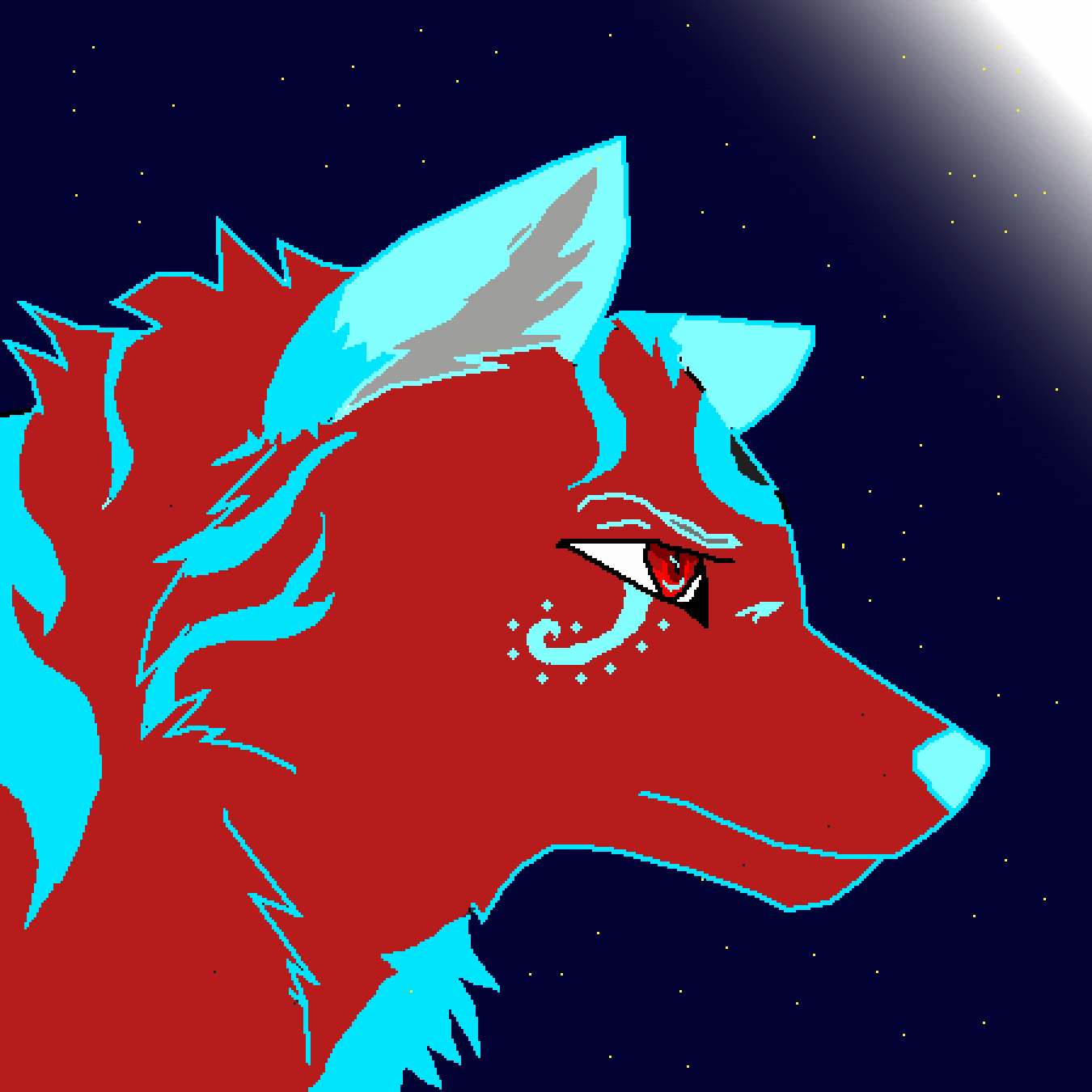 Pixilart moon wolf by lovewolfs
