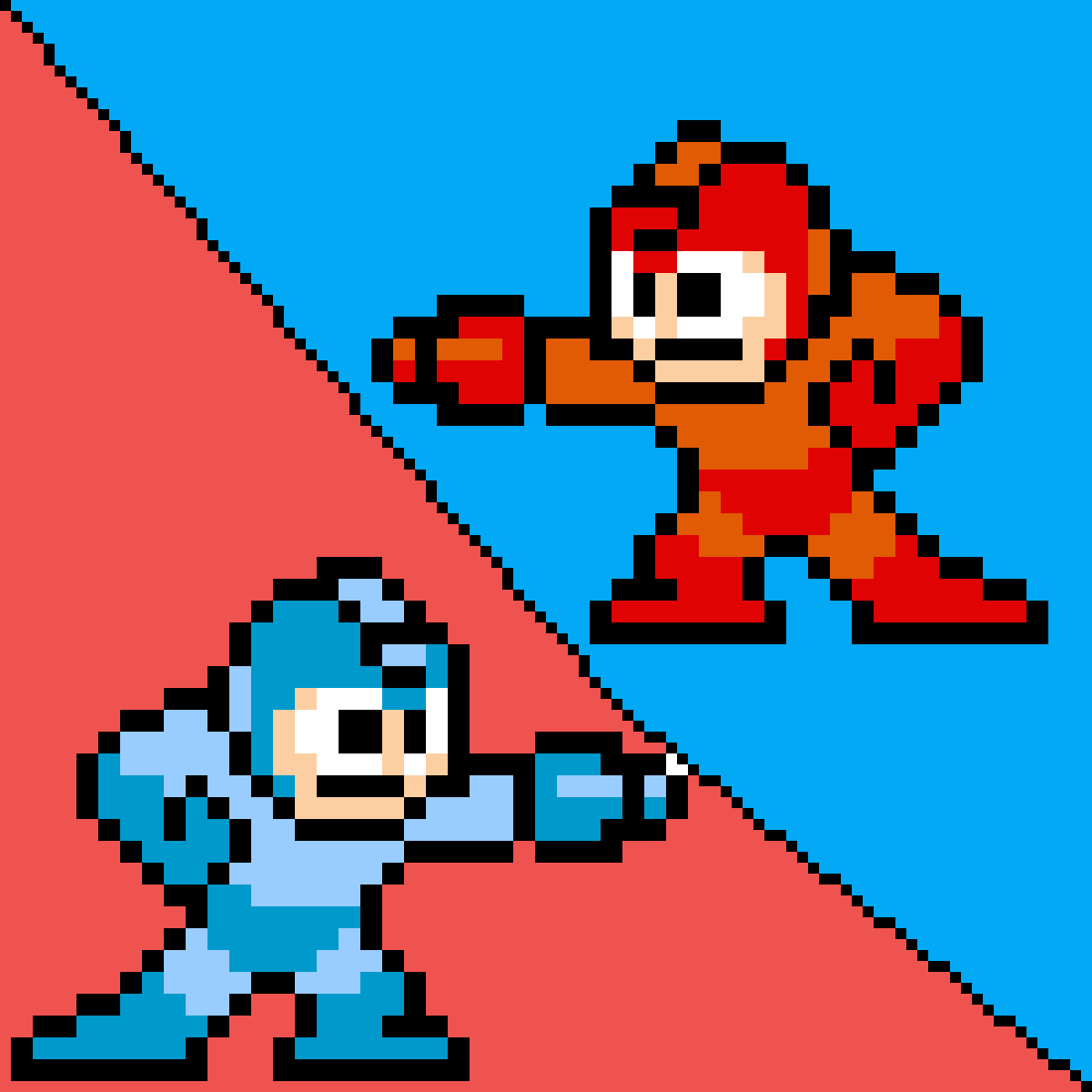pixilart fire megaman vs