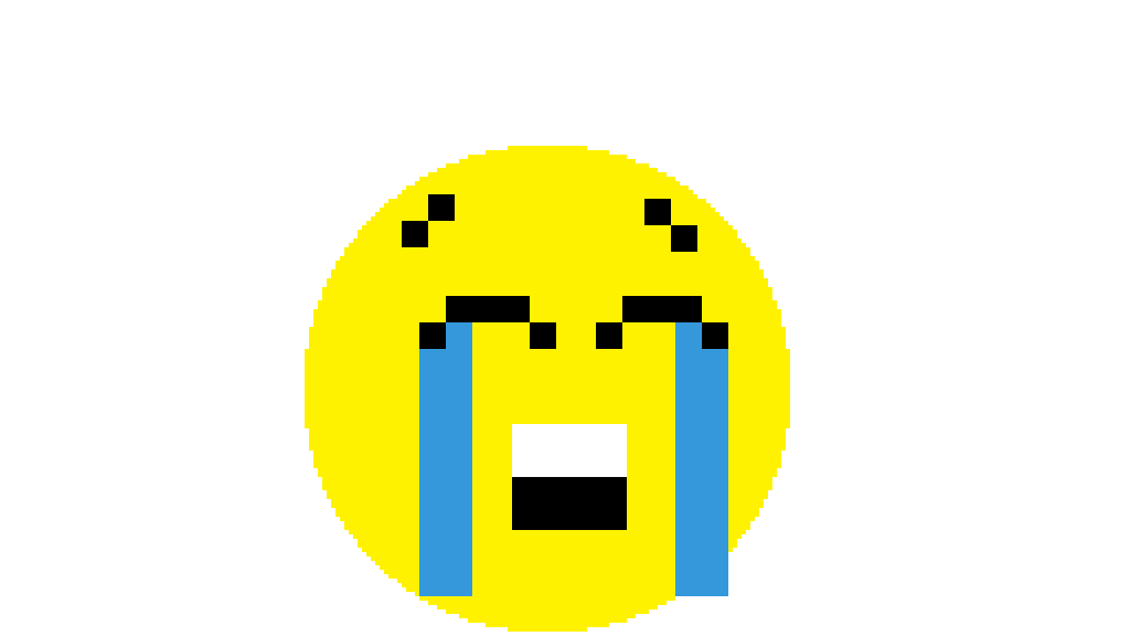 Pixilart - crying emoji by kingslasher3123