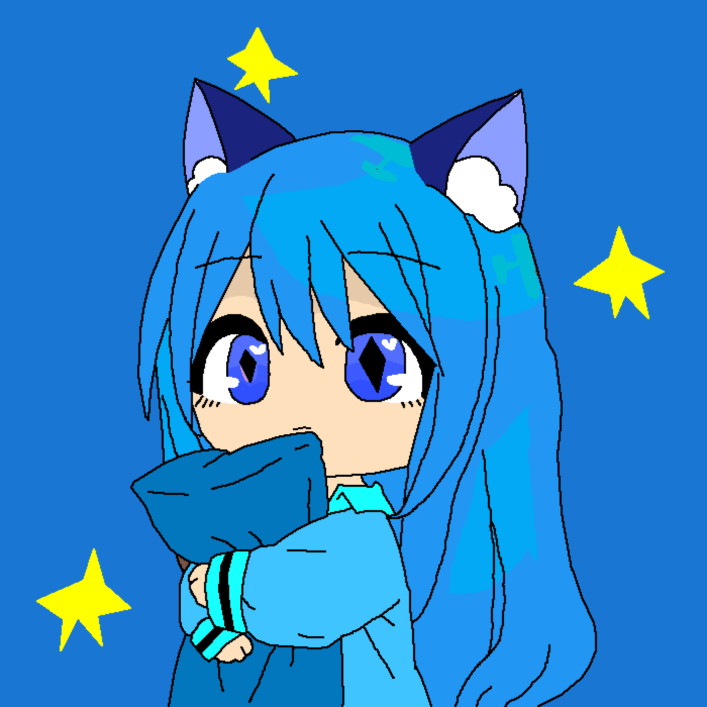 Pixilart - Blue girl by MusicalTheater