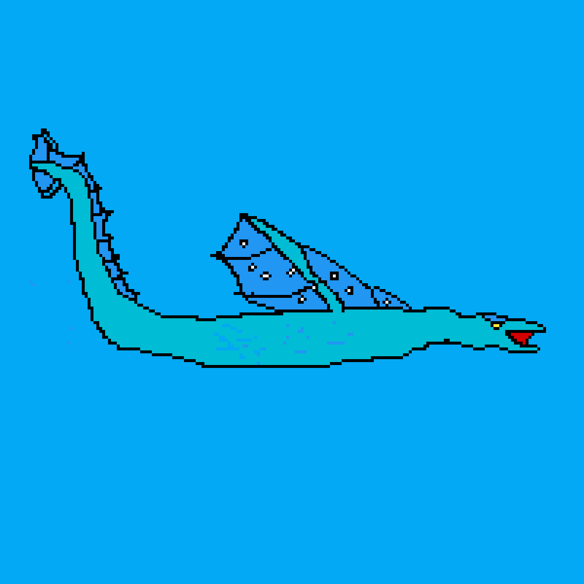 Pixilart water dragon by Thereddead