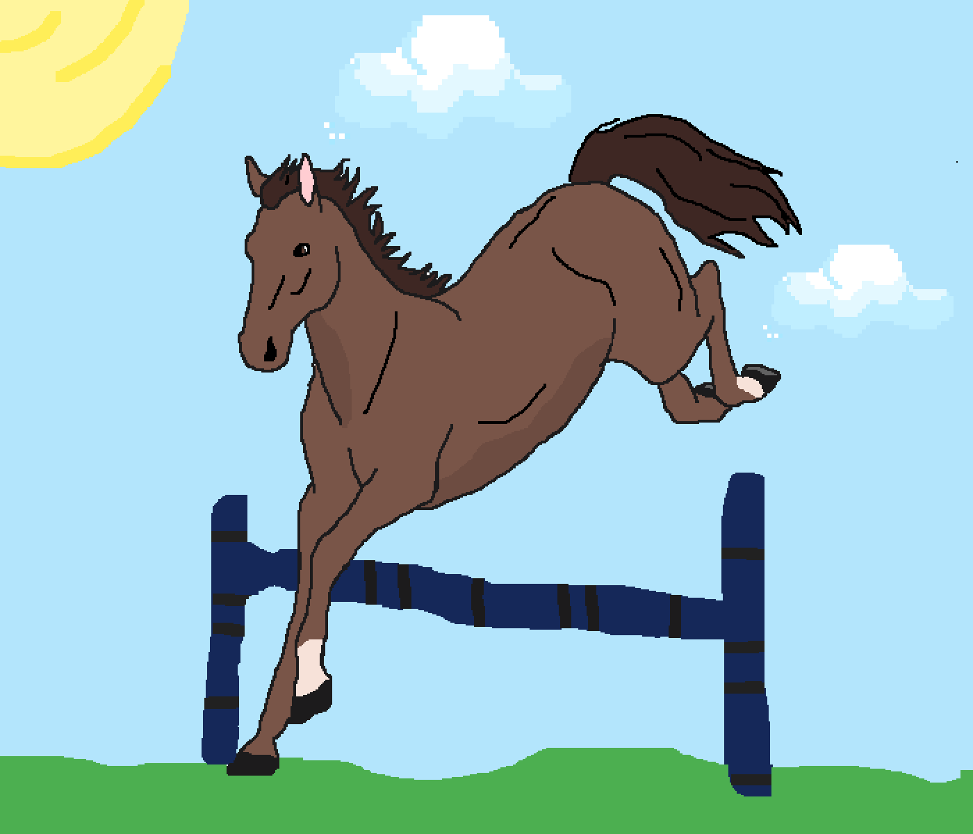 Pixilart Horse jumping by Horsecrazy