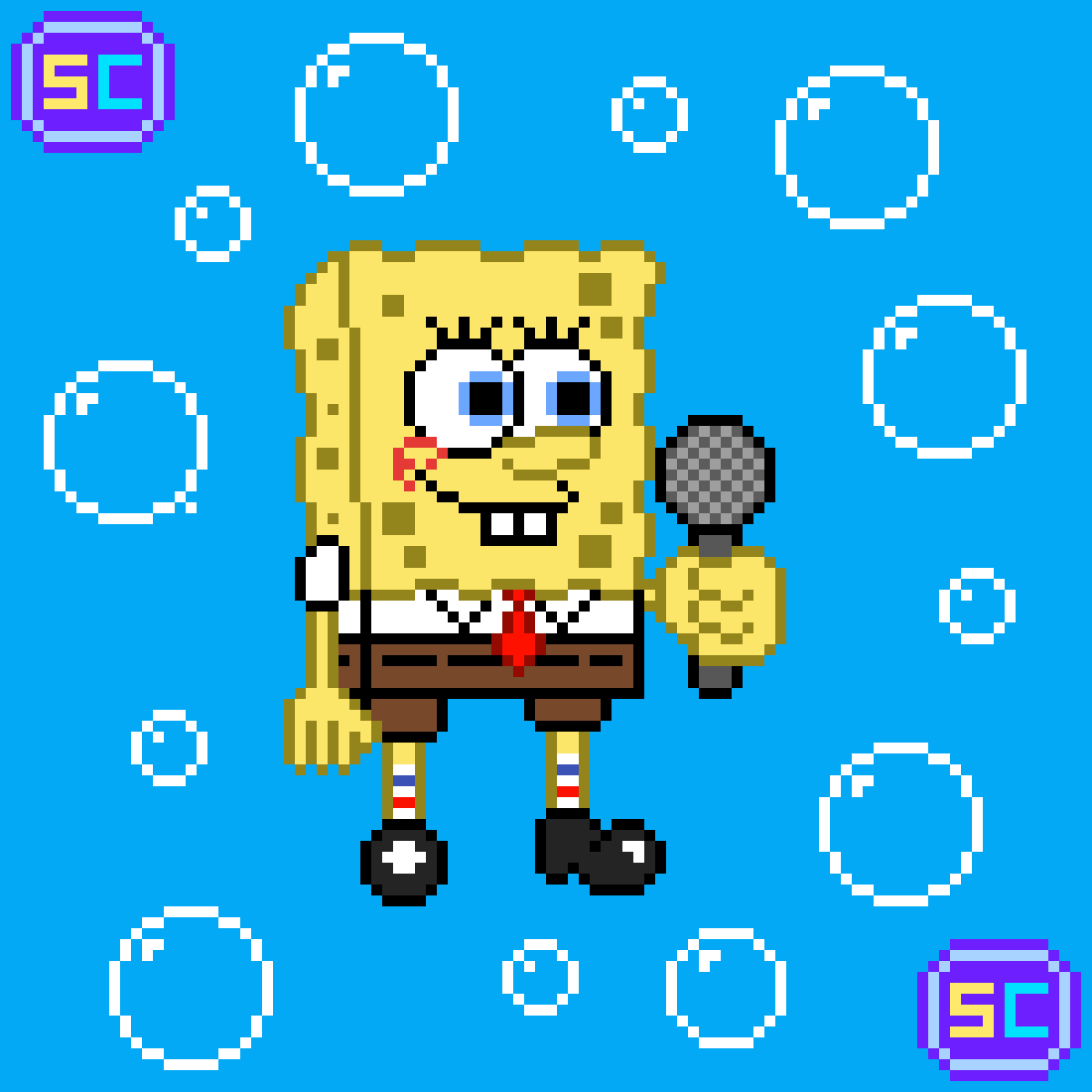 Minecraft Pixel Art Grid Spongebob