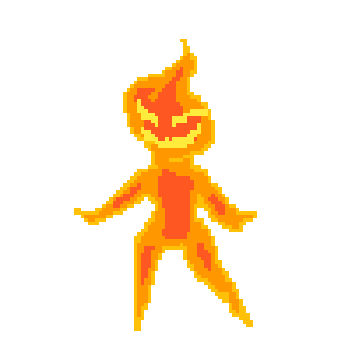 Pixilart - fire elemental(female) by SnowyBlue, image size:1200x1200