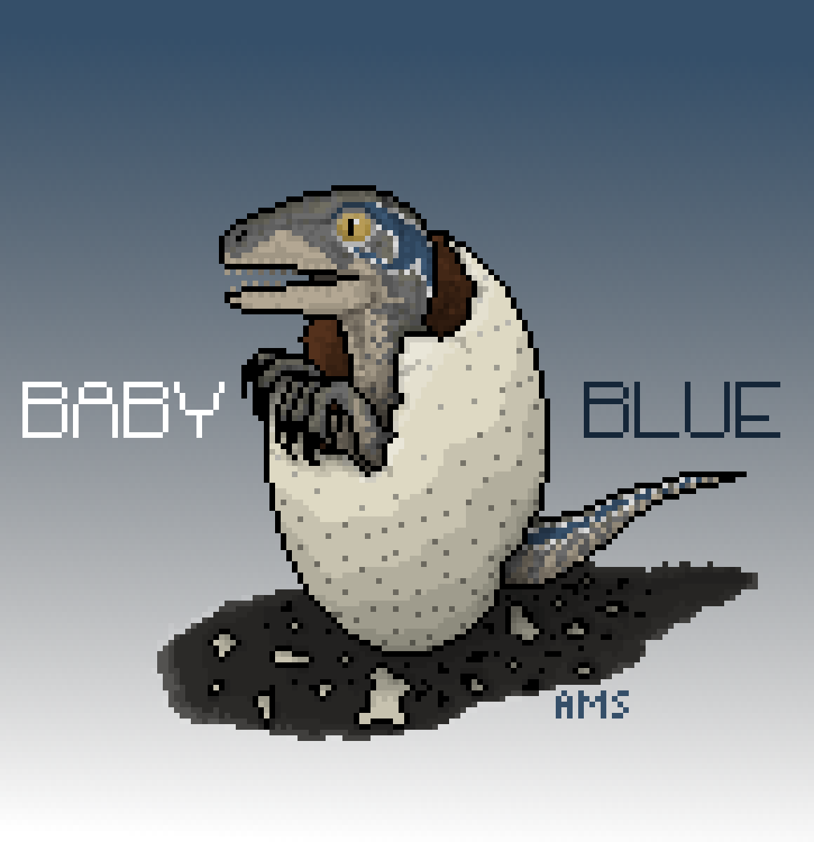 Pixilart - Baby Velociraptor Blue by Max-Zayn