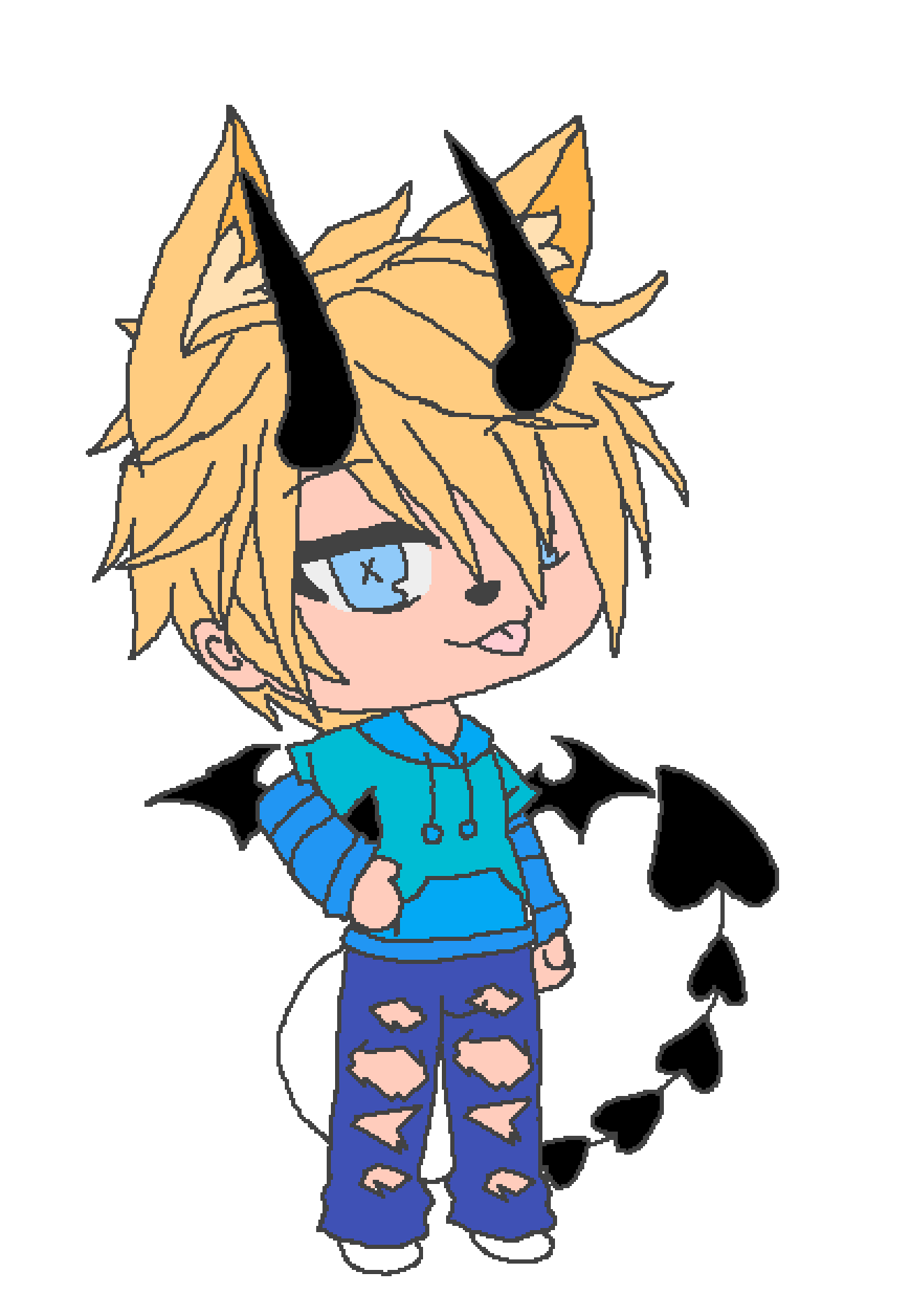 Pixilart A Demon Wolf Boy By Strxberry