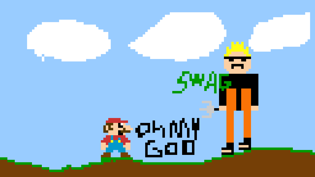 Pixilart Mario Vs Naruto By Awsome