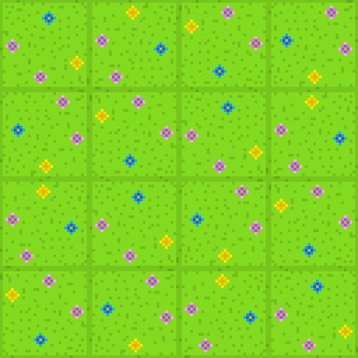 Pixilart - Grass tiles with flowers by TurtleLab