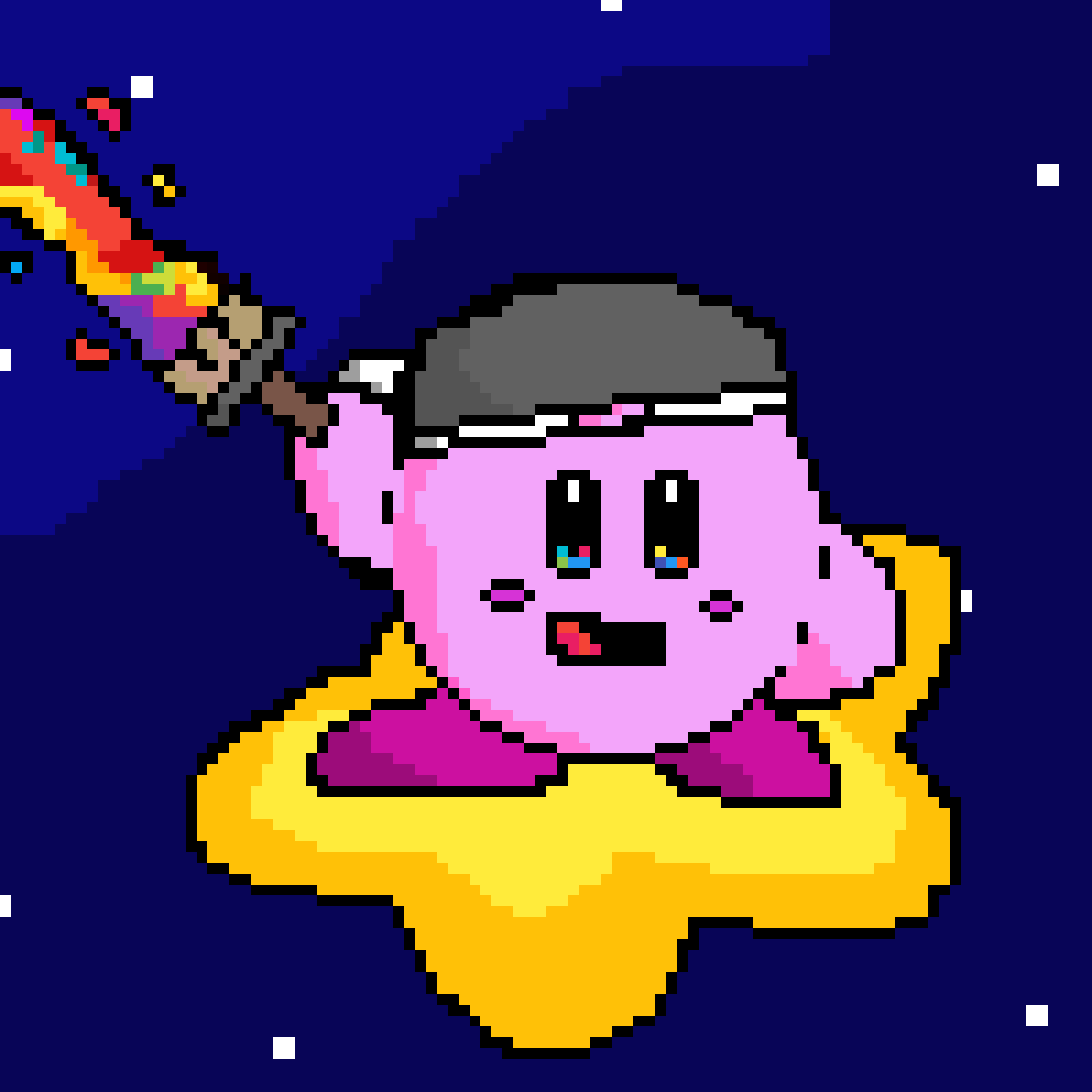 Editing PaintKirby Warp Star Free online pixel art drawing tool