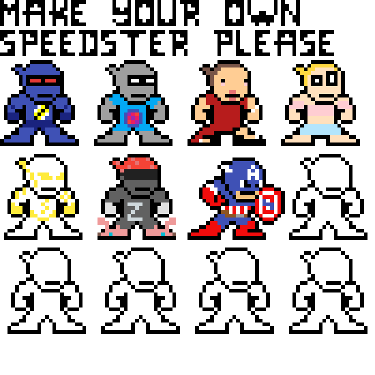 Editing Make your own Speedster Free online pixel art drawing tool